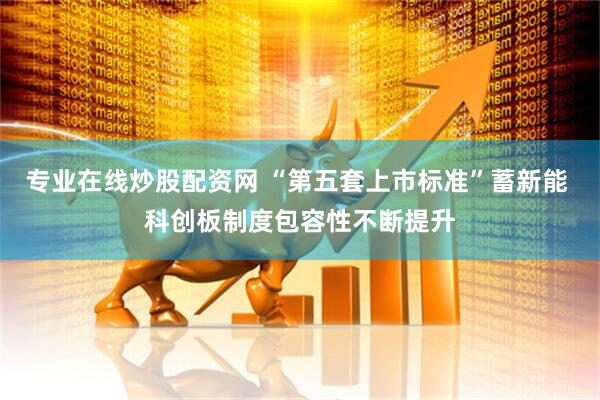 专业在线炒股配资网 “第五套上市标准”蓄新能 科创板制度包容性不断提升