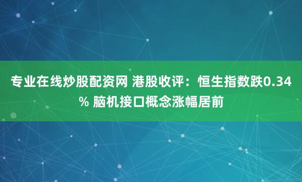 专业在线炒股配资网 港股收评：恒生指数跌0.34% 脑机接口概念涨幅居前