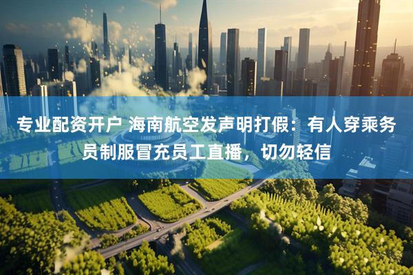 专业配资开户 海南航空发声明打假：有人穿乘务员制服冒充员工直播，切勿轻信